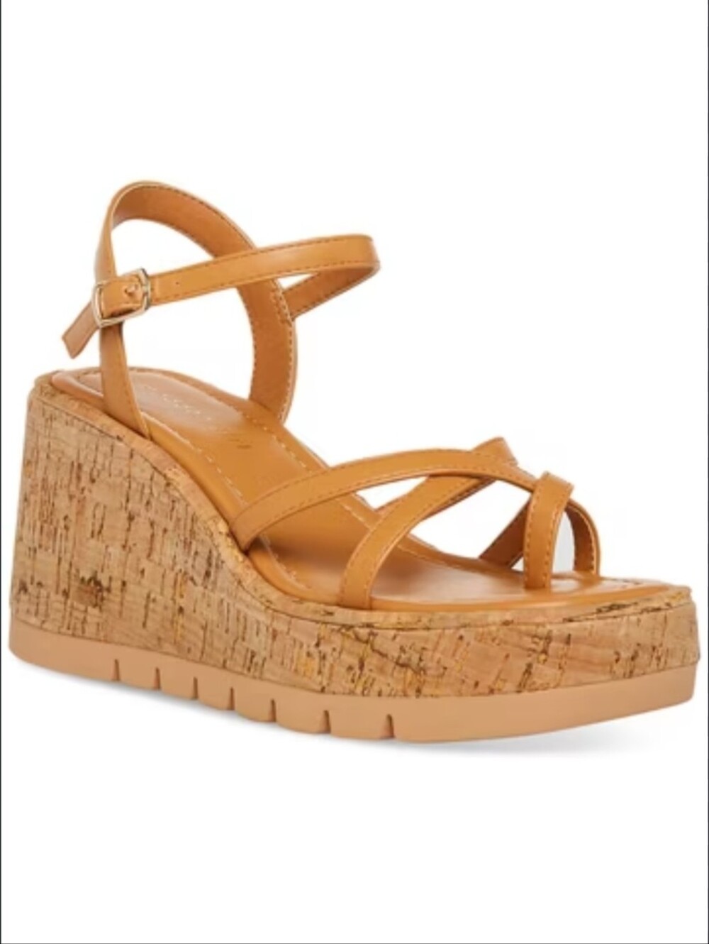 Madden Girl Tan Cork Platform Wedge Sandals